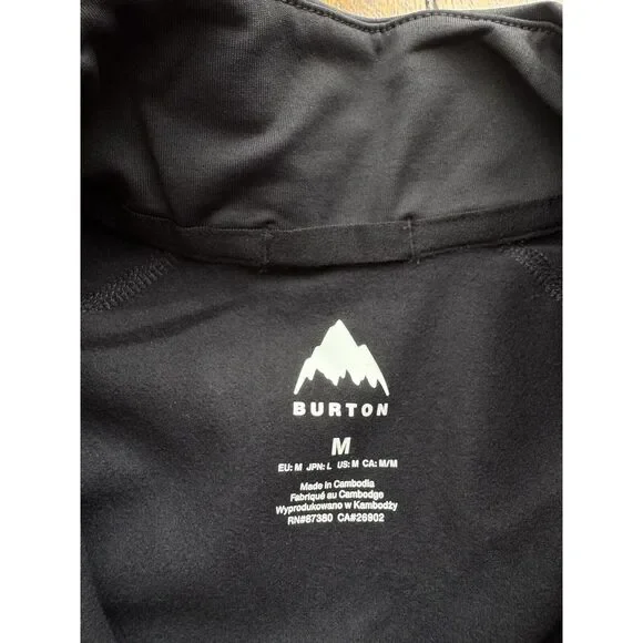 Burton Women's Heavyweight X Base Layer Quarter-Zip Top Black Medium NWT - Picture 2 of 6